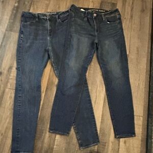 American Eagle Super Stretch Skinny Jeans- Size 10 Lot Of 2